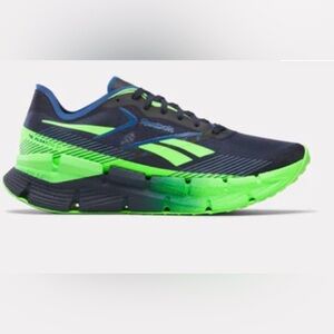 Reebok Navy and Neon Green Athletic Running Shoe
